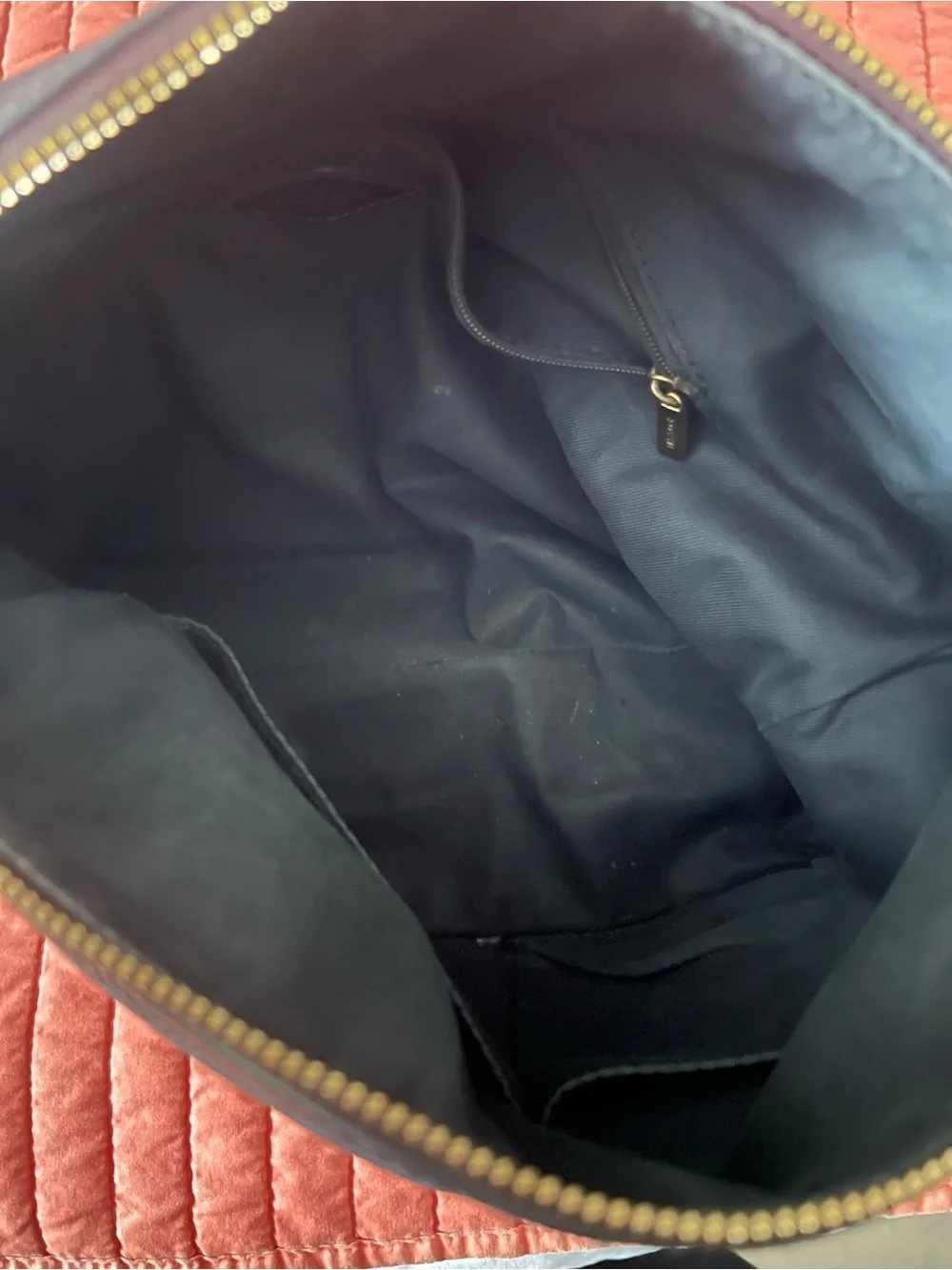Fossil Black Leather Hobo Bag with Brown Strap and Gold Hardware